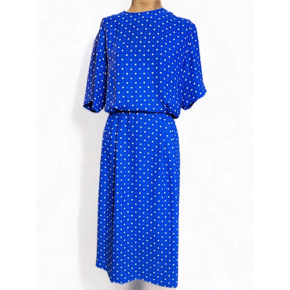 Vintage‎ Blue And White Secretary Dress Tanner Size 10